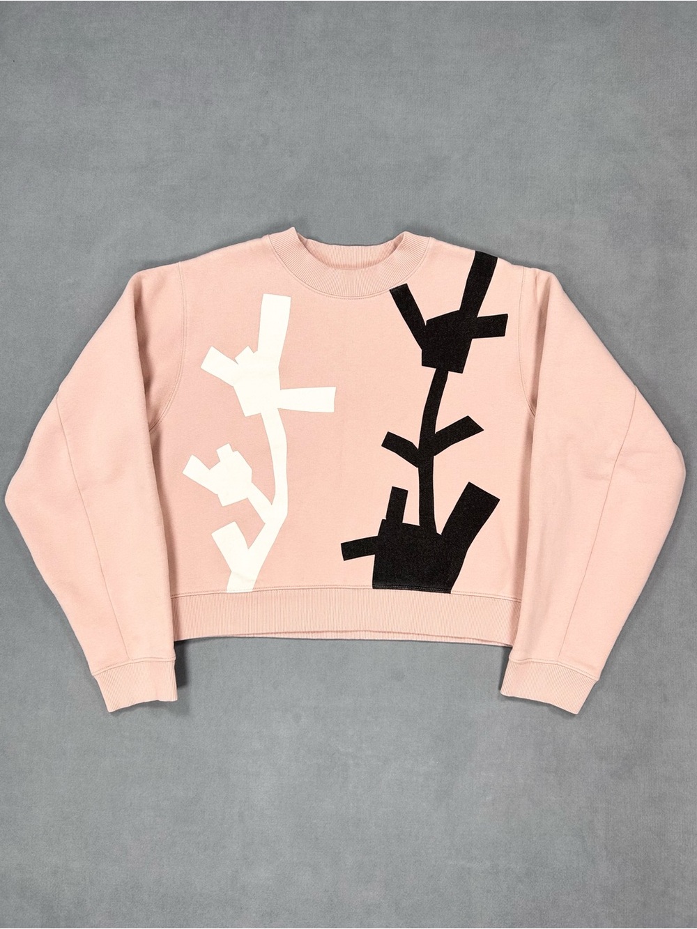 Acne Studios Bird Flower Sweatshirt Womens Large Crop Graphic Crew Neck Pullover